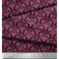 thumbnail image 2 of Soimoi polyester Crepe Fabric Moroccan Damask Print Fabric by the Yard 42 Inch Wide, 2 of 3