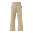 thumbnail image 5 of AherBiu Capris Grande Taille pour Femmes en Coton et Lin d'Été Décontractés Pantalons Capri Taille Haute Droits Raccourcis, 5 of 5