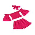 thumbnail image 3 of Manches Évasées à l'Épaule Tops Short Volant Bandeau Bowknot, 3 of 6