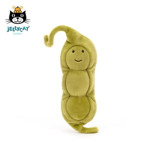 Jellycat Vivacious Vegetable Pea Stuffed Animal, 7" | Cute Green Pea Plush Toy | Soft Vegetable Plush for Kids & Adults