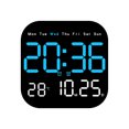 thumbnail image 1 of Youkk Horloge Murale à DEL Style Unique Télécommande Date Numérique Fonctions Multiples Horloge de Table Électronique Bleu, 1 of 6