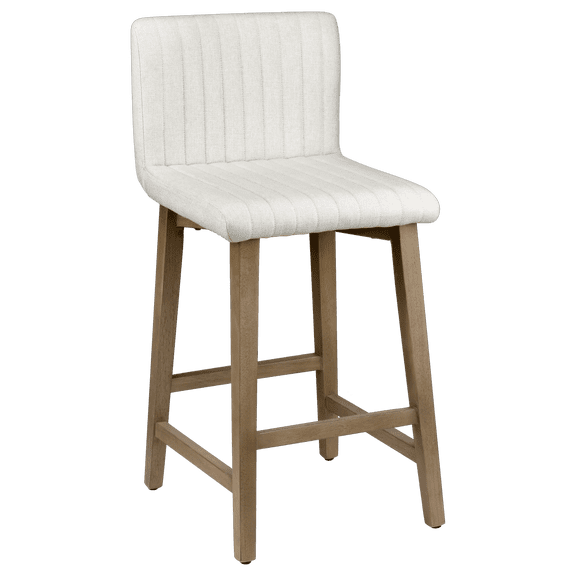 Bouclair Tabouret de Bar en Tissu Beige et Bois Naturel