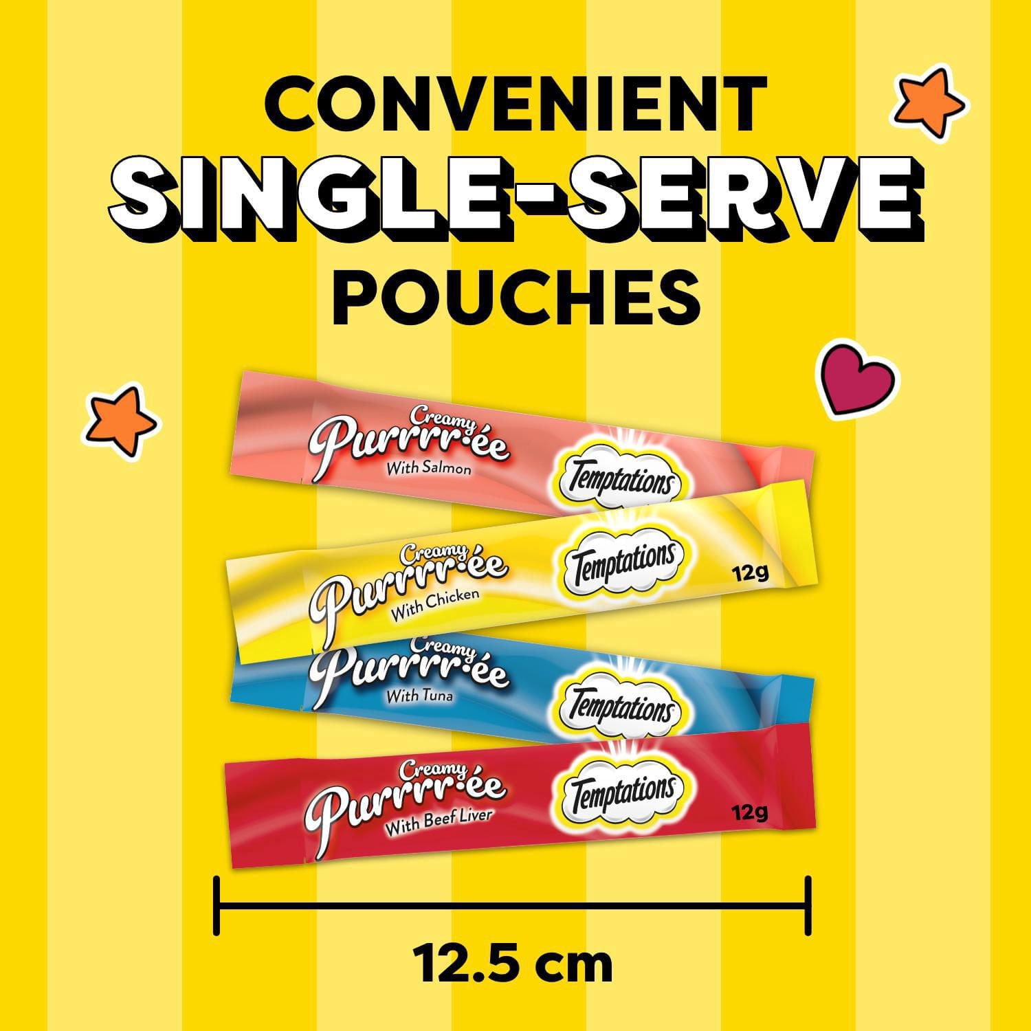 Temptations Purée Crémeuse Foie de Bœuf Gâteries à Lécher pour Chats Adultes 4 Sachets