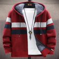 thumbnail image 2 of Men’s Full Zip Hoodies Long Sleeve Striped Print Knit Cardigan Sweater, 2 of 4