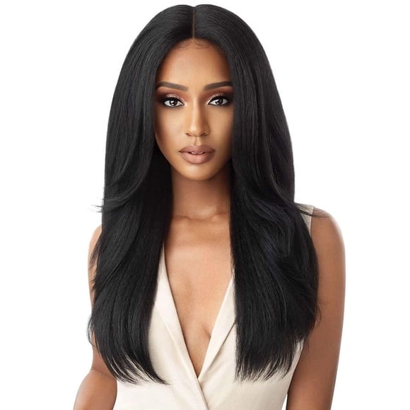Outre Perruque en Dentelle Synthétique à l'Avant (Douce et Naturelle) - NEESHA 203 (Couleur:1B Noir Cassé)