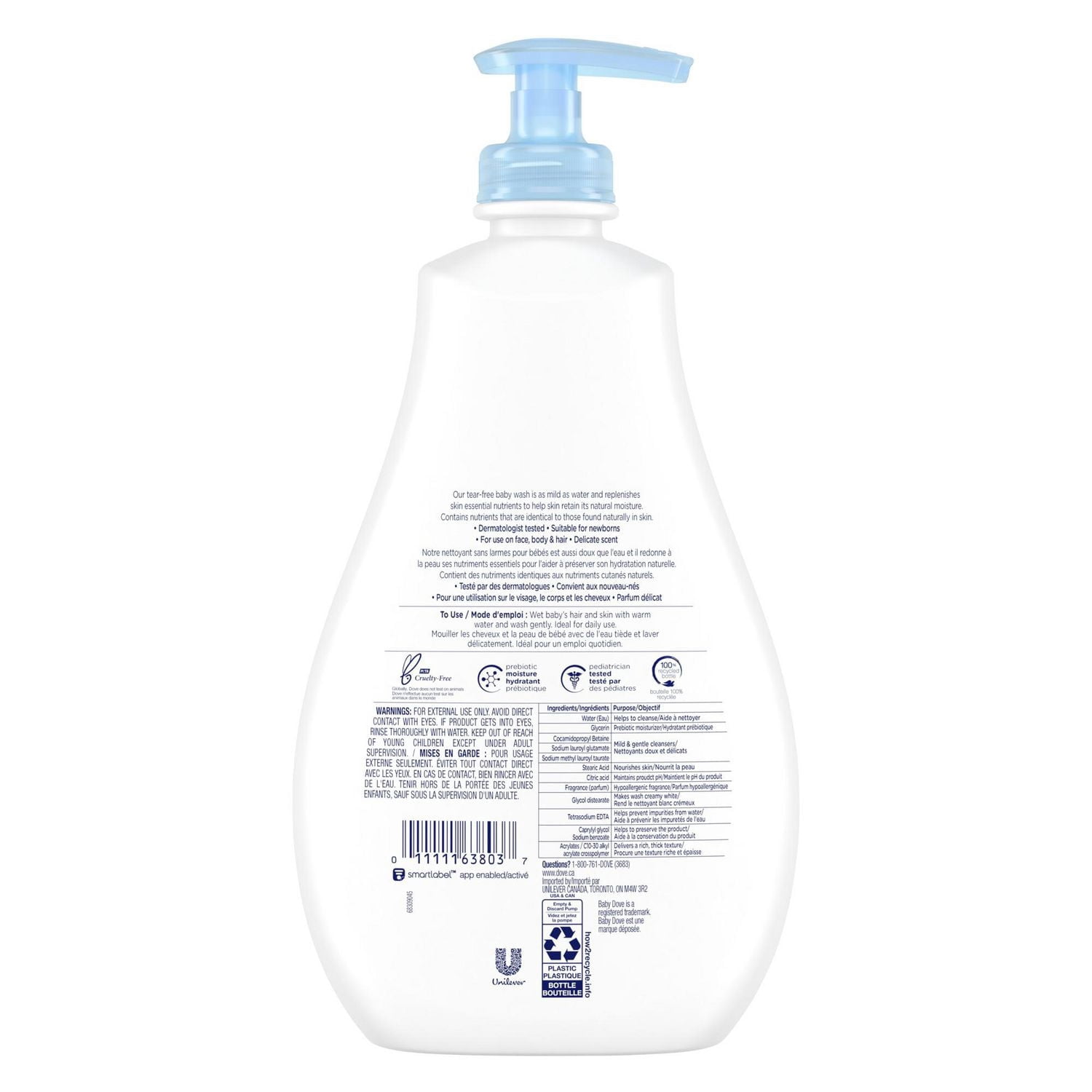 Baby Dove Hypoallergenic Wash Sensitive Skin Care Rich Moisture, 591 ml