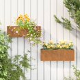 thumbnail image 1 of vidaXL Jardinières Murales 2 Pcs Acier Corten Rouillé 53x10x17 cm, 1 of 5