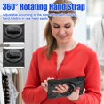 thumbnail image 3 of BRAECNstock for Amazon Fire 7 Tablet Case 12th Generation 2022 7"" Shockproof Protective Rugged Amazon Kindle Fire 7 Kids Tablet Cover with Rotating Hand Strap+Stand Pen Holder Shoulder Strap - Black, 3 of 5