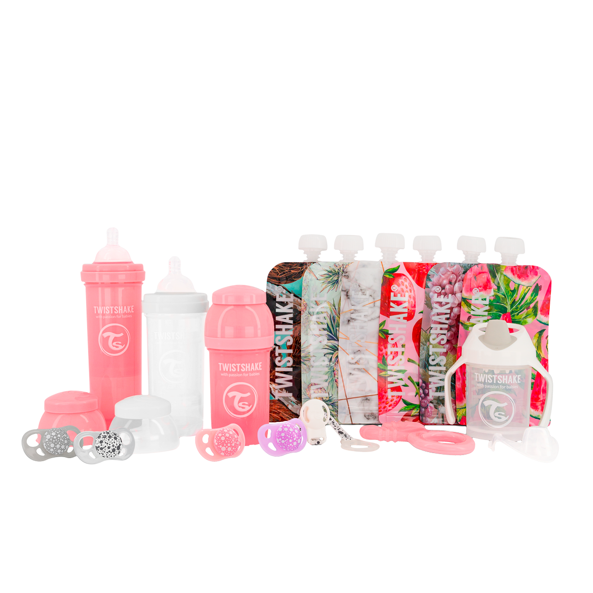Twistshake Anti-Colic Bottle Bundle Girl 16-Piece Gift Set 0+m