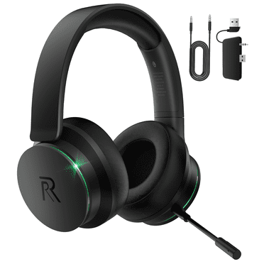 FONHAID 2.4GHz Wireless Gaming Headset for Xbox Series X|S, Xbox One, PS5/PS4, Mac, Switch, Bluetooth 5.3 Gaming Headphones with Detachable Noise Canceling Mic, 45H Battery, 50mm Drivers - Black