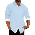 thumbnail image 1 of Chemise à Manches Longues pour Hommes Mode Décontractée Patchwork Col Rabattu Chemise à Boutons Blouse à Manches Longues pour Hommes, 1 of 6