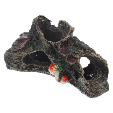 KAKOWELY Cachette en Résine Serpent Cachette d'Aquarium en Résine Arbre Creux Déco Tronc Cachette pour Aquarium Bûche d'Escalade pour Reptiles, Grotte pour Betta Cachette pour Tortue Ornement Cachette en Résine