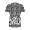 thumbnail image 5 of Penkiiy Blouse Décontractée d'Été à Col en V Imprimée pour Femmes, Manches Courtes, Boutons, 2TG Bleu Foncé, 5 of 5
