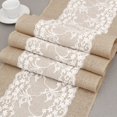 thumbnail image 3 of Natural Vintage Burlap Table Runners 12”X108” Rustic Lace Hessian Table Runner for Wedding Festival Party Event Decorations, 3 of 7