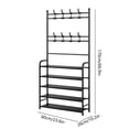 thumbnail image 3 of EGNMCR Shoe Rack for Closet Entryway Shoe Rack With Coat Rack 5-Layer Shoe Rack Organizer For Bedroom Dormitory Plastics shoe rack, 3 of 6