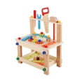 thumbnail image 1 of HILABEE Wooden Tool Bench Toy Pretend Play Creative Building Set, Workshop for Toddlers,, 1 of 8