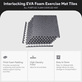 thumbnail image 2 of BalanceFrom Fitness 24 Sq Ft Interlocking EVA Foam Exercise Mat Tiles, Gray, 2 of 11