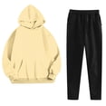 thumbnail image 2 of Yuyuzo Sweatsuits for Women 2 Piece Color Block Tracksuits Fleece Lined Comfy Loungewear Matching Lounge Sets, 2 of 7