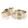 thumbnail image 1 of Brushed Wedding Ring Set 14K Gold, 1 of 1