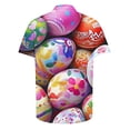 thumbnail image 4 of VBTAPA Mens Spring Shirts Happy Easter Day Rabbit Eggs Print Button Down Shirt Short Sleeve Hawaiian Beach Party Tops Today's Sales Multicolor L, 4 of 6