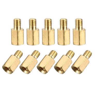 Unique Bargains 20 Pcs PC Case PCB Motherboard Brass Standoff Hexagonal Spacer M3 6+4mm