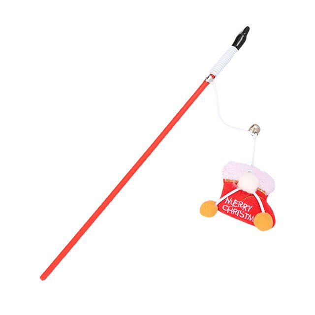 TIMIFIS Cat Toys Pet Cat Interaction Funny Feather Cat Rods Stick Decompression Christmas Toy Cat Wand