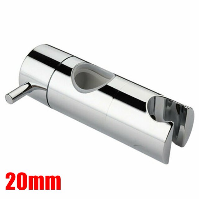 Adjustable Shower Head Holder for Slide Bar,Universal 19-25MM O.D. Rail Head Bracket Holder for Slide Bar Slider Clamp Bathroom Replacement 360 Degree Rotation Sprayer Holder (ABS Chrome)