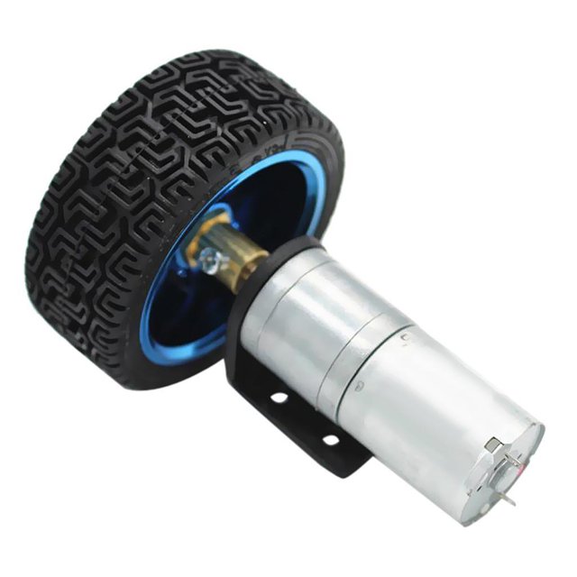 Dalazy Argent 25GA370 DC Réducteur Moteur Électrique avec Roue 12V 170RPM 12V 12RPM
