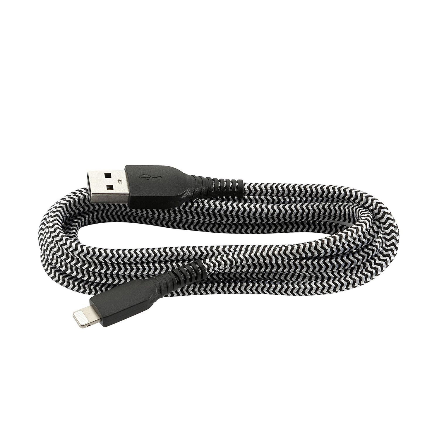 Câble de charge et de synchronisation Lighting vers USB-A de 1,8 m (6 pi) avec câble robuste tressé blackweb