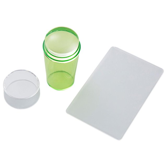 HILABEE Transparent Nail Stamper Scraper Set Nail Stamping Tool No Misplacement Nail Art Green