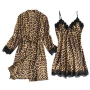 Satin Silk Pajamas Cardigan Nightdress Bathrobe Ladies Robes Underwear Sleepwear