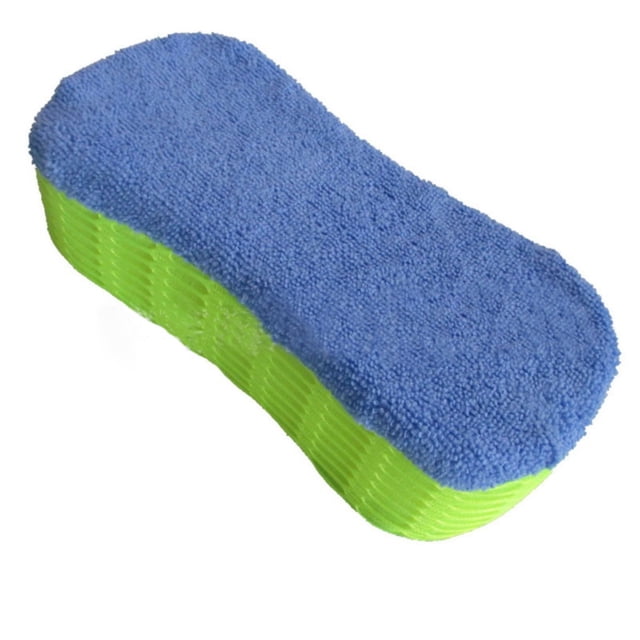 Oleegame 1PC Cleaning Brush Car Cleaning Products Car Cleaning Mesh Sponge Block High Density 8 Figure Absorbent Double Sponge Car Cleaning Sponge Green