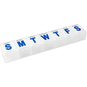 MEDca Organisateur hebdomadaire de pilules 7-Day Boîte à pilules extra grande, 4-Pack