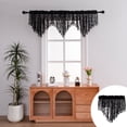 thumbnail image 1 of Sheer Valances for Small Windows, Lace Drapes with Tassels, Beige Polyester, 55.11x23.62in, Decorative Swags for Kitchen Living Room, Rod Pocket, Machine Washable, Good Gift, 1 of 7