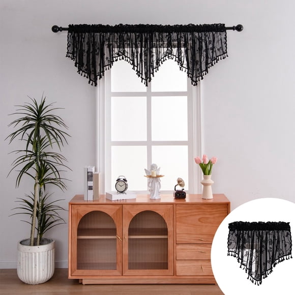 Sheer Valances For Small Lace Drapes Curtains With Tassels Decorative Window Swags For Kitchen Living Room