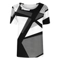 thumbnail image 4 of Pisexur Hauts pour Femmes, Hauts de Printemps pour Femmes 2025, Hauts pour Dames, T-shirt Imprimé Décontracté et Tendance pour Femmes avec Col Rond et Manches Courtes Gris, 2TG, 4 of 5