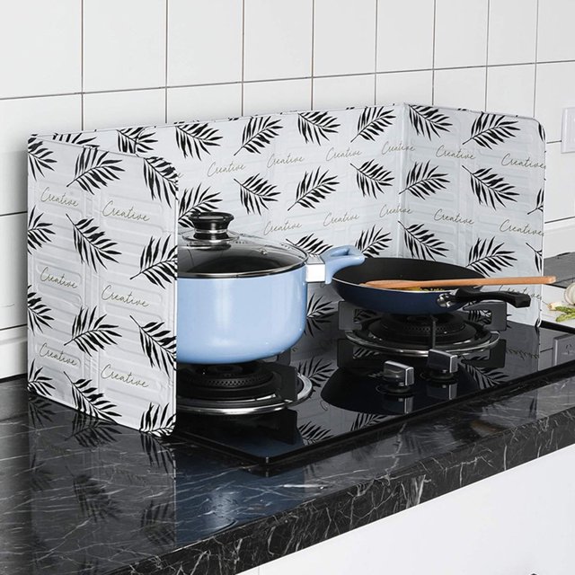 Agiferg Home Kitchen Stove Foil Plate Prevent Oil Splash Cooking Hot Baffle Kitchen Tool
