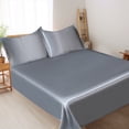 thumbnail image 4 of Ohufall Queen Size Sheet Set Ice Silk Bed Sheet 3 Piece Set Summer Cooling Solid Color Bed Sheets, 4 of 4