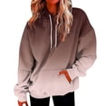 thumbnail image 1 of Timegard Chandails Molletonnés pour Femmes Grande Taille, Chandails à Capuchon à Fermeture Éclair, Chandail à Enfiler, Couleur Dégradée, Automne, Décontracté, Coupe Ample, 1 of 4