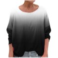 thumbnail image 3 of WRKEKC T-Shirts à Manches Longues pour Femmes, Chemises à Manches Longues pour Femmes, T-shirt Tendance Confortable à Manches Longues à Col Rond Dégradé Imprimé pour Femmes Grande Taille, 3 of 6