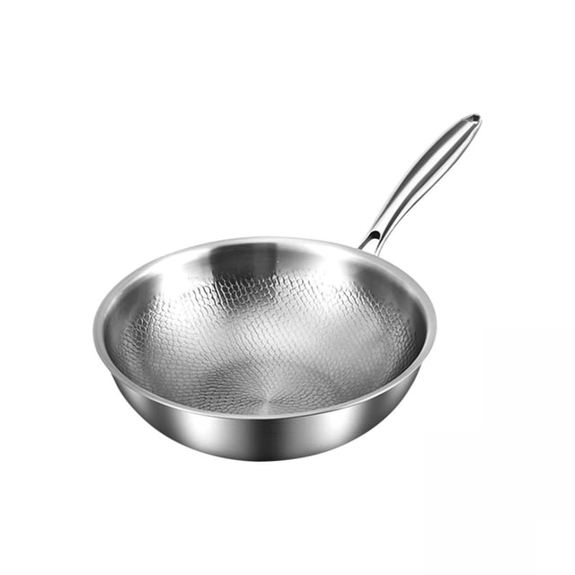EGNMCR Titanium Wok Titanium Frying Pan Non-coating Non-stick Frying Pan Scale Hammered Titanium Frying Pan Household Frying Pan Induction Cooker Use frying pan