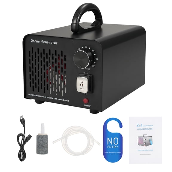 Mistaha Générateur d'Ozone O3 40 000 Mg/h - Désinfection de l'Air et de l'Eau, Ioniseur pour l'Élimination des Odeurs - Désodorisant Commercial et Industriel - Noir Norme Américaine - HS-Y02 - Idéal pour Maison/auto/bureau/animal/fumée