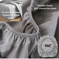 thumbnail image 4 of Real 1000 Thread Count RV Short Queen Size Sheets 100% Egyptian Cotton 4 PC Sheet Set, Luxurious Bedsheet Sets Soft Silky Sateen Weave, Breathable, Fits Upto 21 Inch EXTRA DEEP POCKET - Silver Grey, 4 of 7