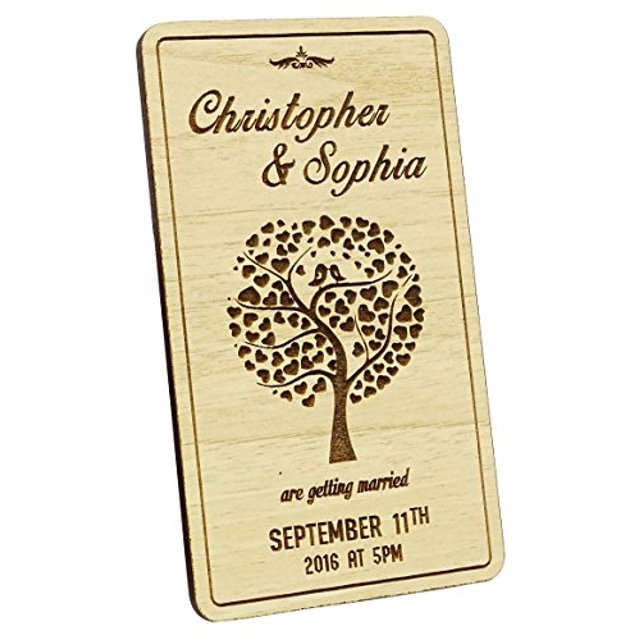 Custom Wedding Save The Date Wood Magnet 30 Rustic Engraved Wooden Magnets Personalized Gift