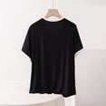 thumbnail image 4 of BLVB T-Shirts de Sommeil pour Femmes Coupe Ample Col Rond Manches Courtes Hauts de Pyjama en Modal Doux pour Détente Décontractée, 4 of 6