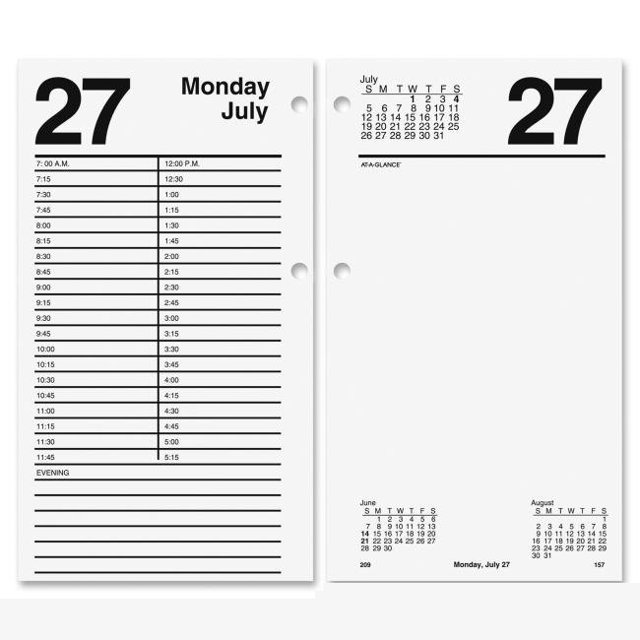 At A Glance AAGE21050 Grand Recharge de Calendrier de Bureau - Blanc