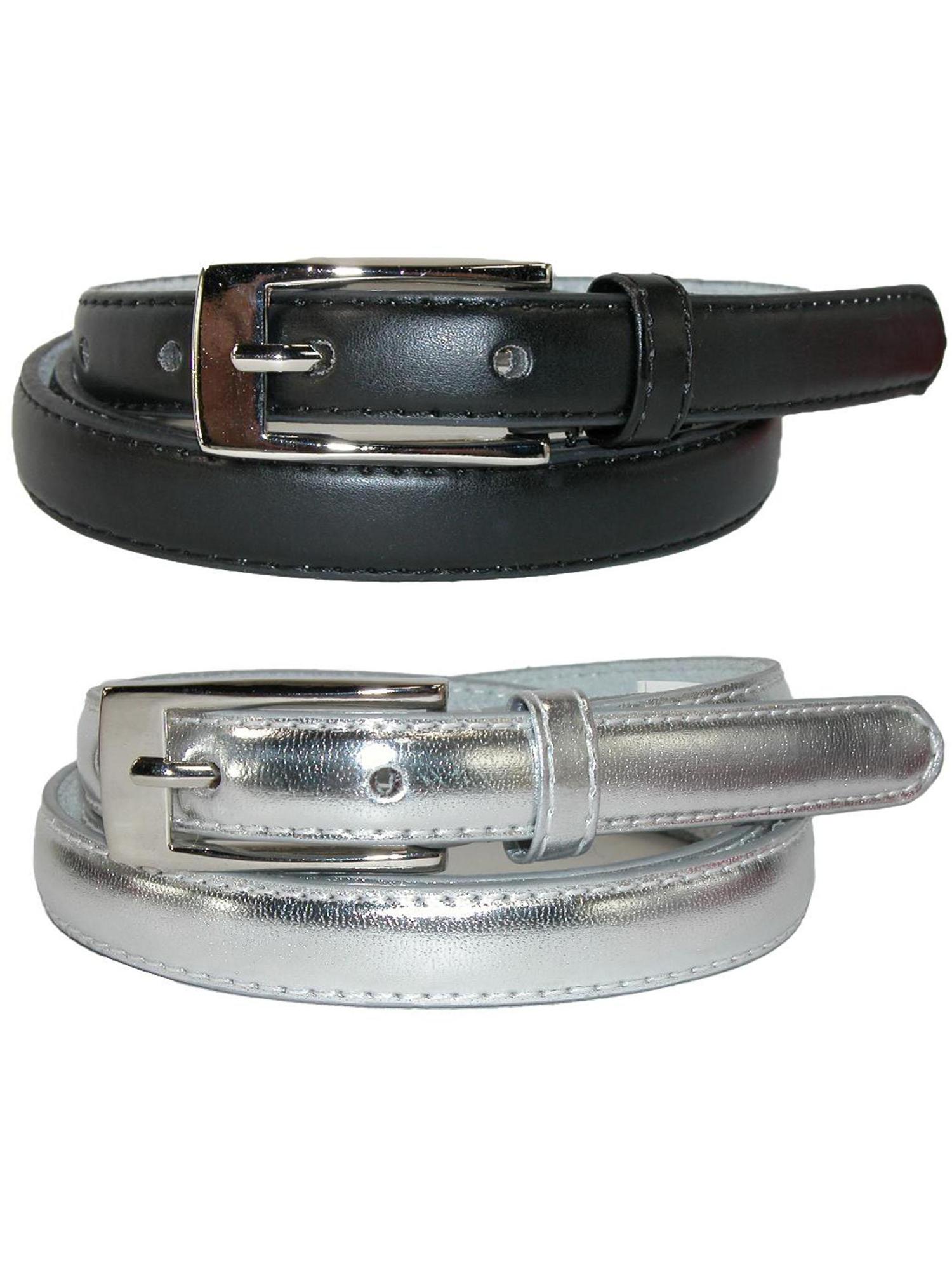 CTM® Ceinture Mince en Cuir de 3/4 Po pour Robe (Lot de 2 Couleurs) (pour Femmes)