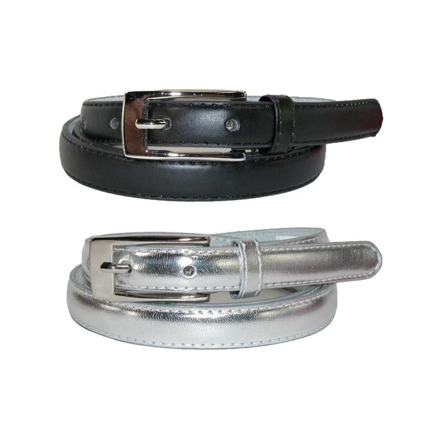 CTM® Ceinture Mince en Cuir de 3/4 Po pour Robe (Lot de 2 Couleurs) (pour Femmes)