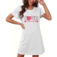 thumbnail image 4 of Amzcrzy Pyjamas pour Femmes Mode Imprimé Cœur Valentines Day Robe Décontractée Confortable à Manches Courtes Chemises de Nuit pour Femmes Valentines Day Cadeaux, 4 of 5