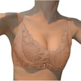 thumbnail image 1 of HVOBTTY Soutien-Gorge Rehausseur Sans Fil pour Femmes, Soutien-Gorge Quotidien pour Femmes Mode Couleur Unie Transparent Dentelle Sans Armatures Bonnets Fixes Effet Rassemblement Rose, 32, 1 of 4